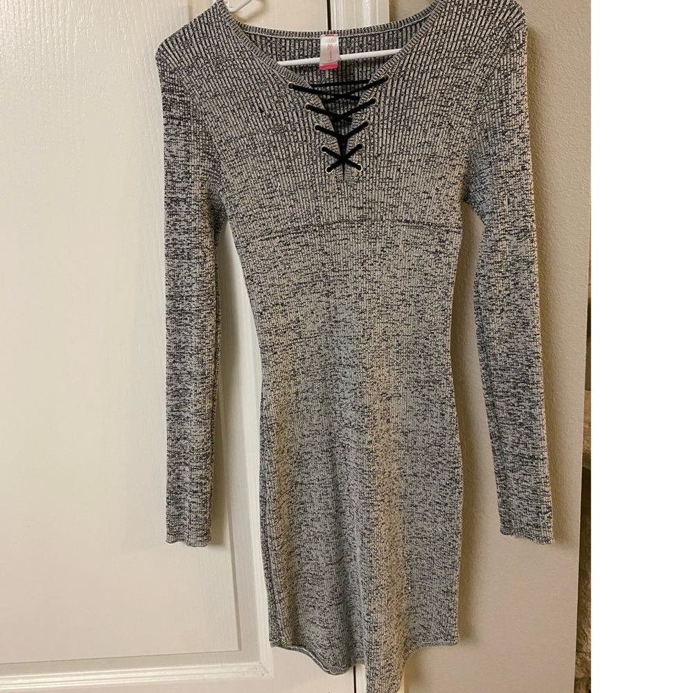 Gray sweater dress